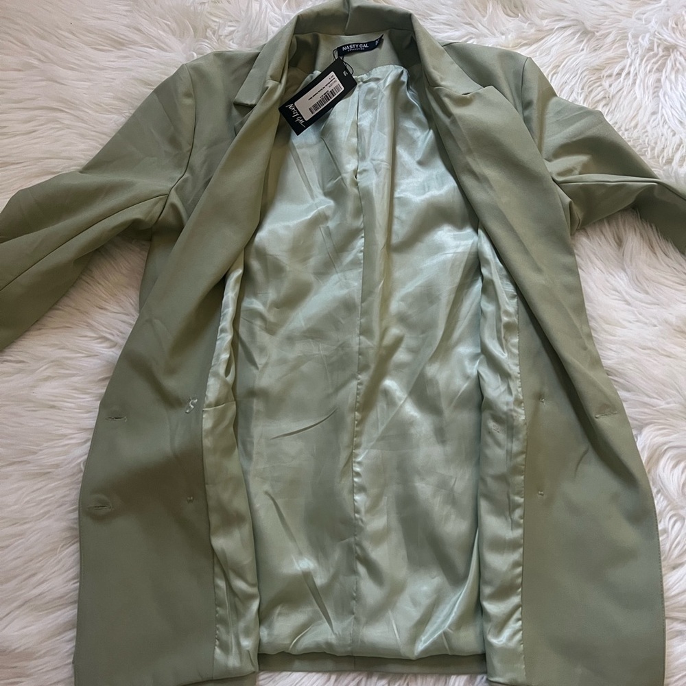Nasty Gal‎ Sage Green Double-Breasted Blazer - Picture 11 of 15